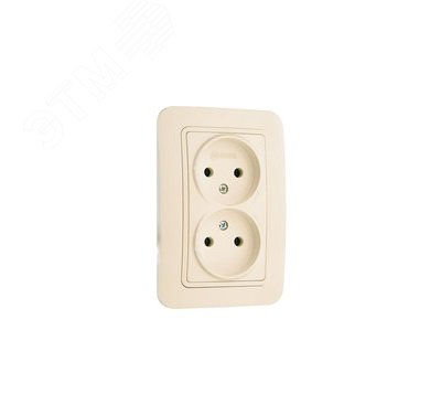 Изображение товара Двойная розетка без заземления Lillium от Makel бежевое исполнение