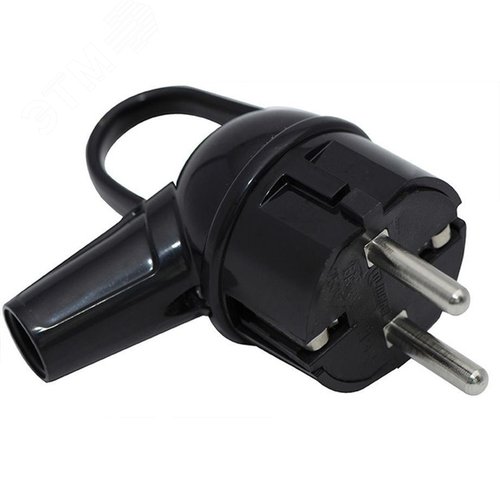 Изображение товара ВИЛКА С КОЛЬЦОМ С ЗАЗЕМЛЕНИЕМ ЧЕРНАЯ (шт)