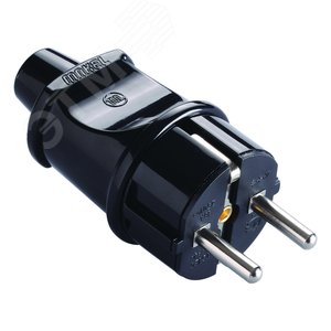 Изображение товара Вилка с заземлением черная (шт)