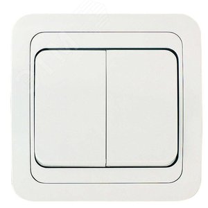 Изображение товара Mimoza Выключатель двухклавишный белый (шт)