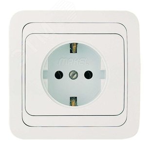 Изображение товара Mimoza Розетка с заземлением белая/белая (шт)