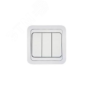 Изображение товара Mimoza Выключатель трехклавишный белый (шт)