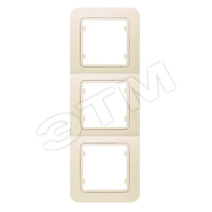 Изображение товара Lillium Рамка вертикальная 3 поста бежевая с вставкой (шт)