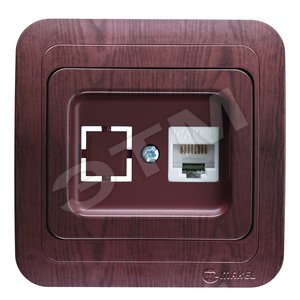 Изображение товара Mimoza Розетка двойная компьютерная CAT5e + гнездо орех (шт)