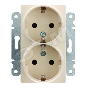 Изображение товара Lillium Розетка двойная с заземлением в рамку бежевая (шт)