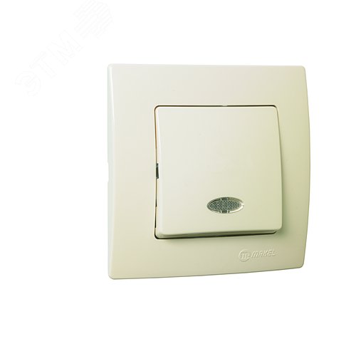 Изображение товара Lillium Natural Kare Выключатель с/у 1-кл.с подсв.кремовый 250В (шт)