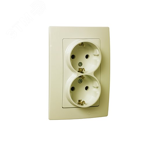 Изображение товара Lillium Natural Kare Розетка с/у 2-местная с з/к кремовая 250В (шт)