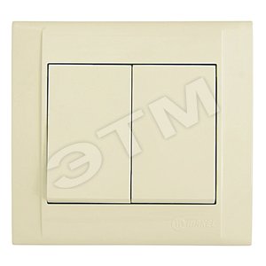 Изображение товара Defne Выключатель двухклавишный бежевый (шт)