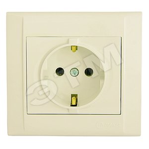 Изображение товара Defne Розетка с заземлением (керамика) бежевая (шт)