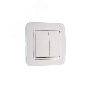 Изображение товара Lillium Выключатель двухклавишный белый (шт)