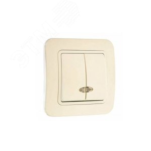 Изображение товара Lillium крем/крем выключатель 2 кл с подсв (шт)