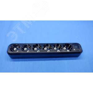 Изображение товара Колодка 6 гнезда с/з черный (шт)