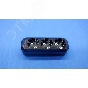 Изображение товара Колодка 3 гнезда с/з черный (шт)