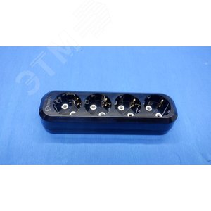 Изображение товара Колодка 4 гнезда с/з черный (шт)