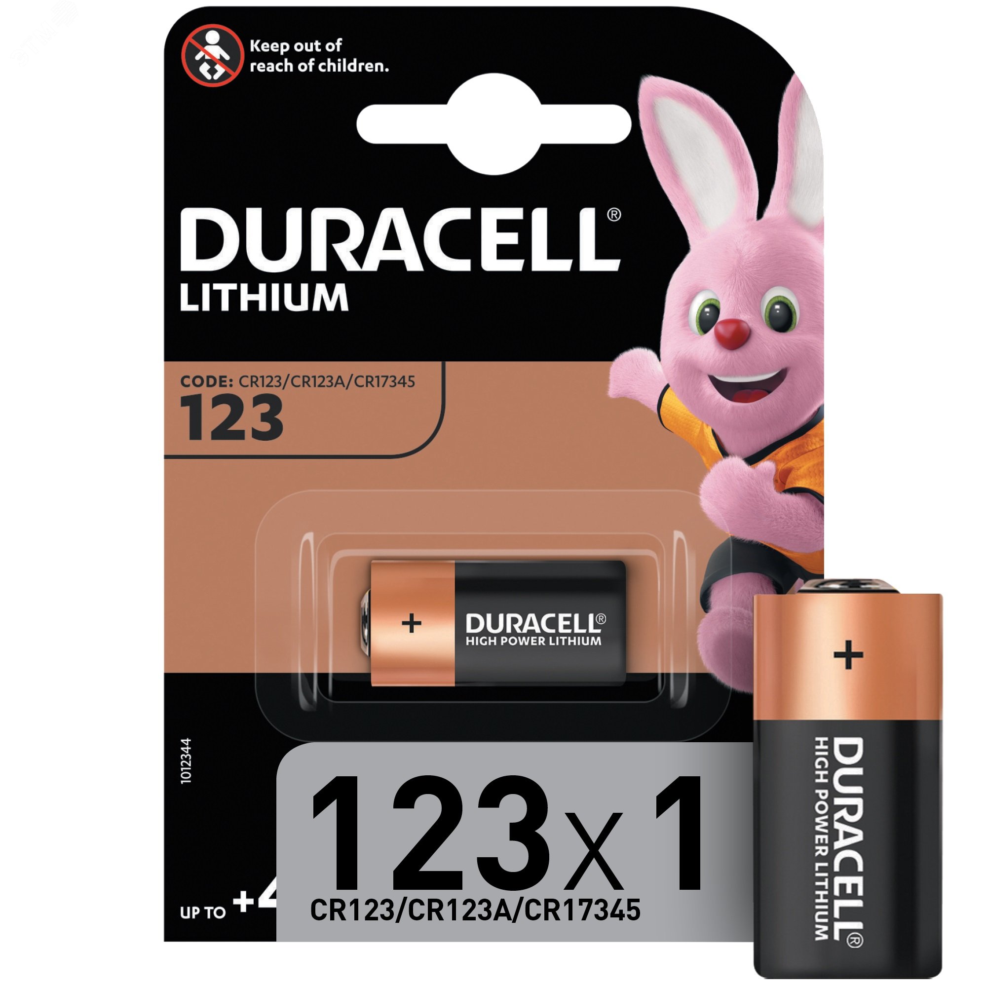 Изображение товара Элемент питания CR123 ULTRA Duracell 3 В, 1 шт. для фотоаппаратов и устройств