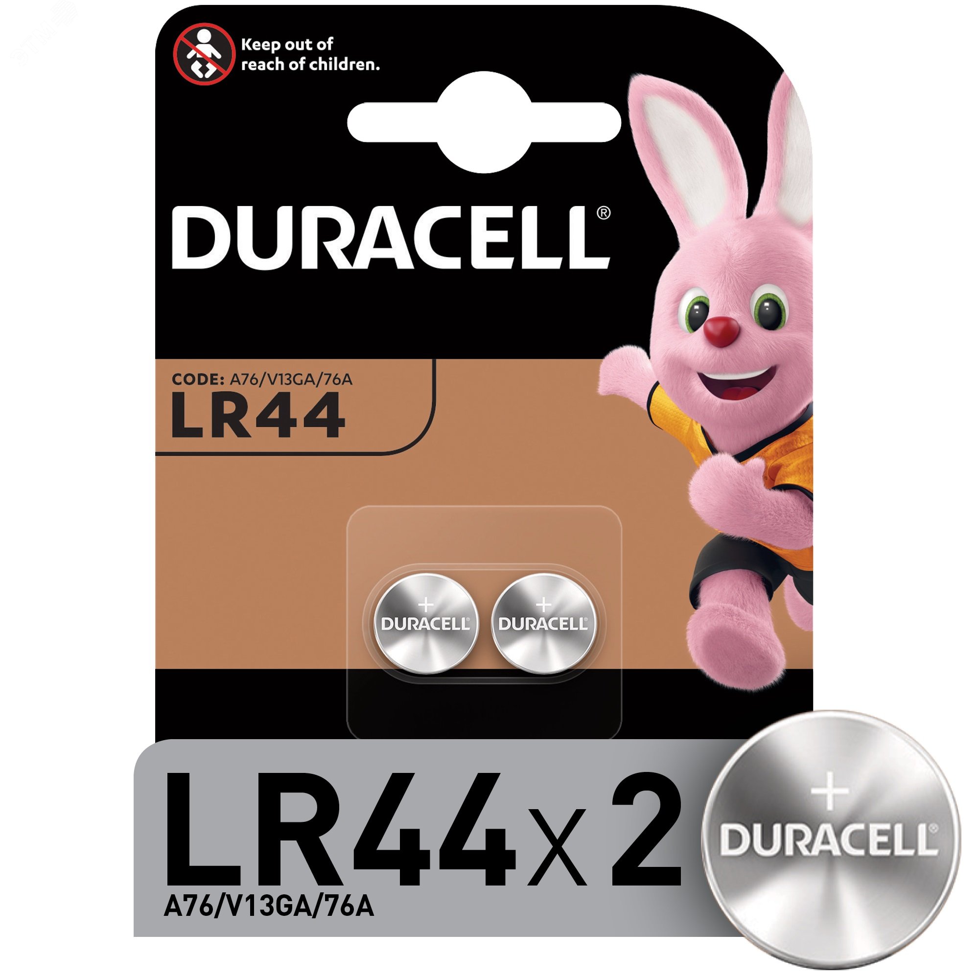 Изображение товара Элемент питания Duracell LR44 тип Zinc-Air для слуховых аппаратов