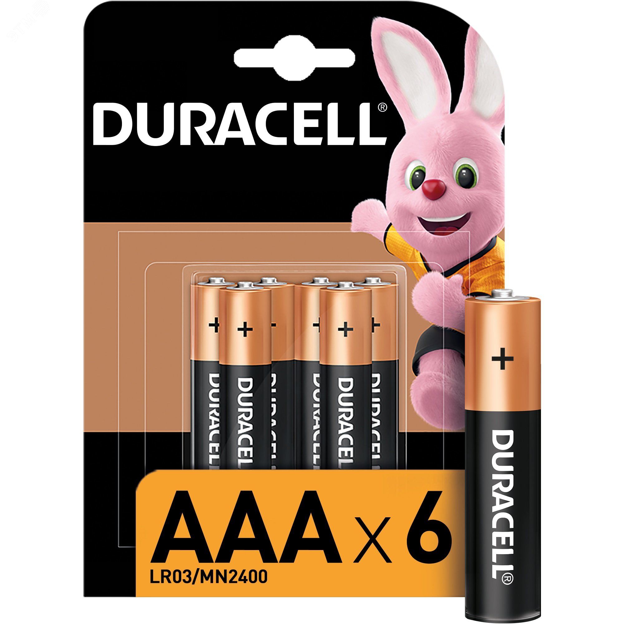 Изображение товара Батарейки щелочные AAA Duracell 6 шт. долгий срок хранения