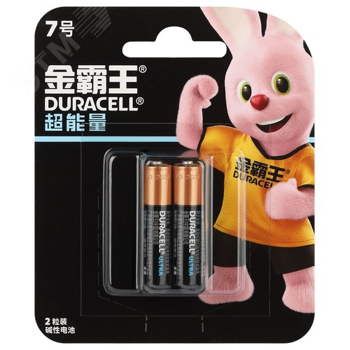 Элемент питания алкалиновый ААА 1,5v 2 шт. LR03-2BL Ultra power (CN) - фото 1