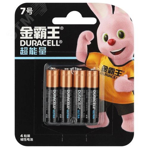 Элемент питания алкалиновый ААА 1,5v 4 шт. LR03-4BL Ultra power (CN) - фото 1