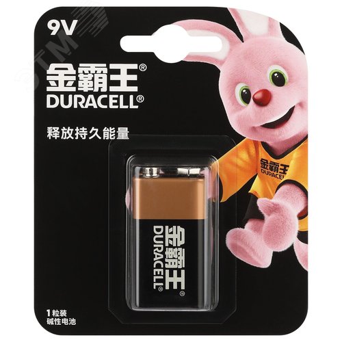 Элемент питания Крона алкалиновый 9V 6LR61/9V-1BL Basic (CN) Duracell - фото 1