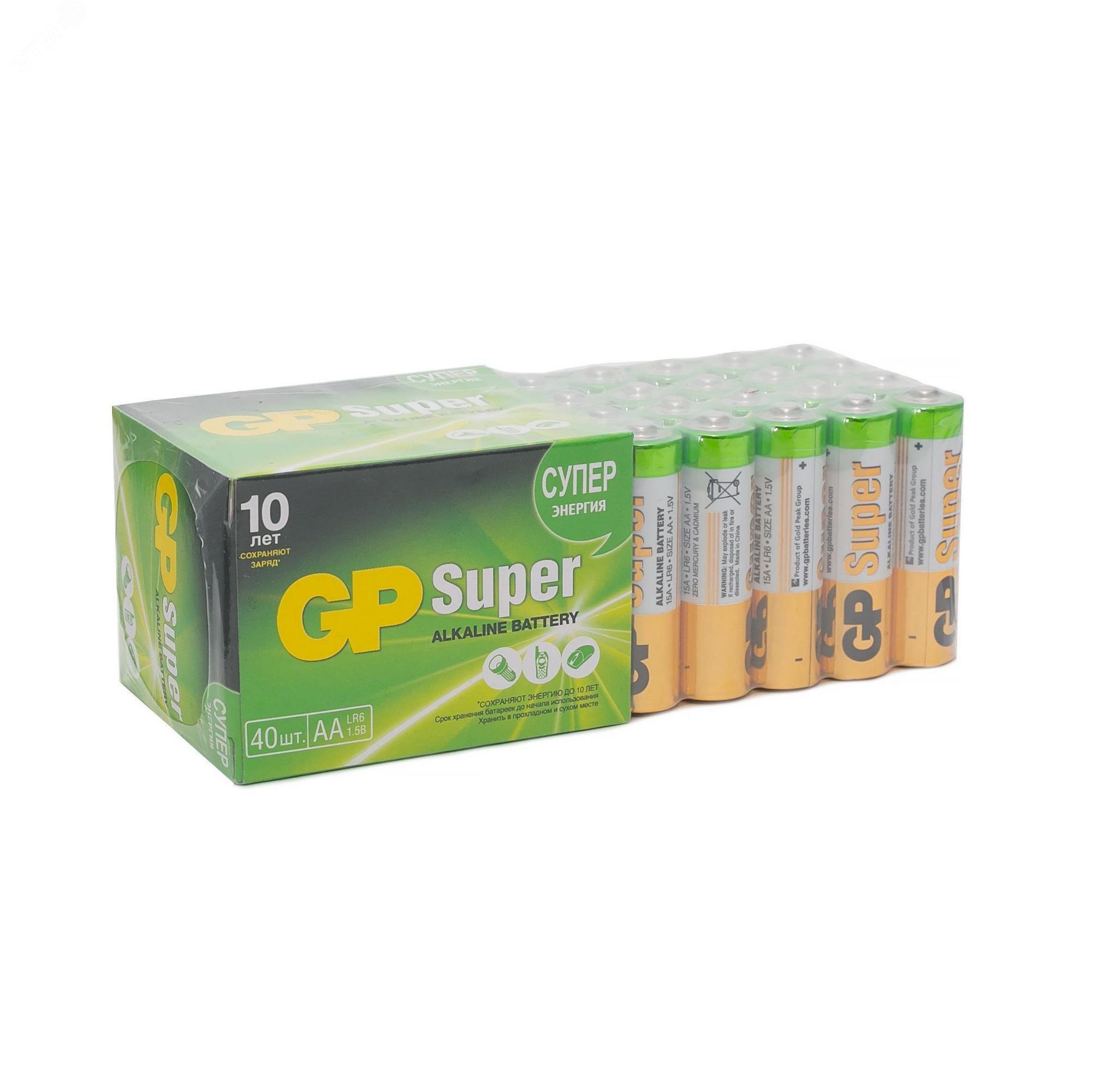 Изображение товара Батарейка алкалиновая GP Super Alkaline 15А АA (шт)