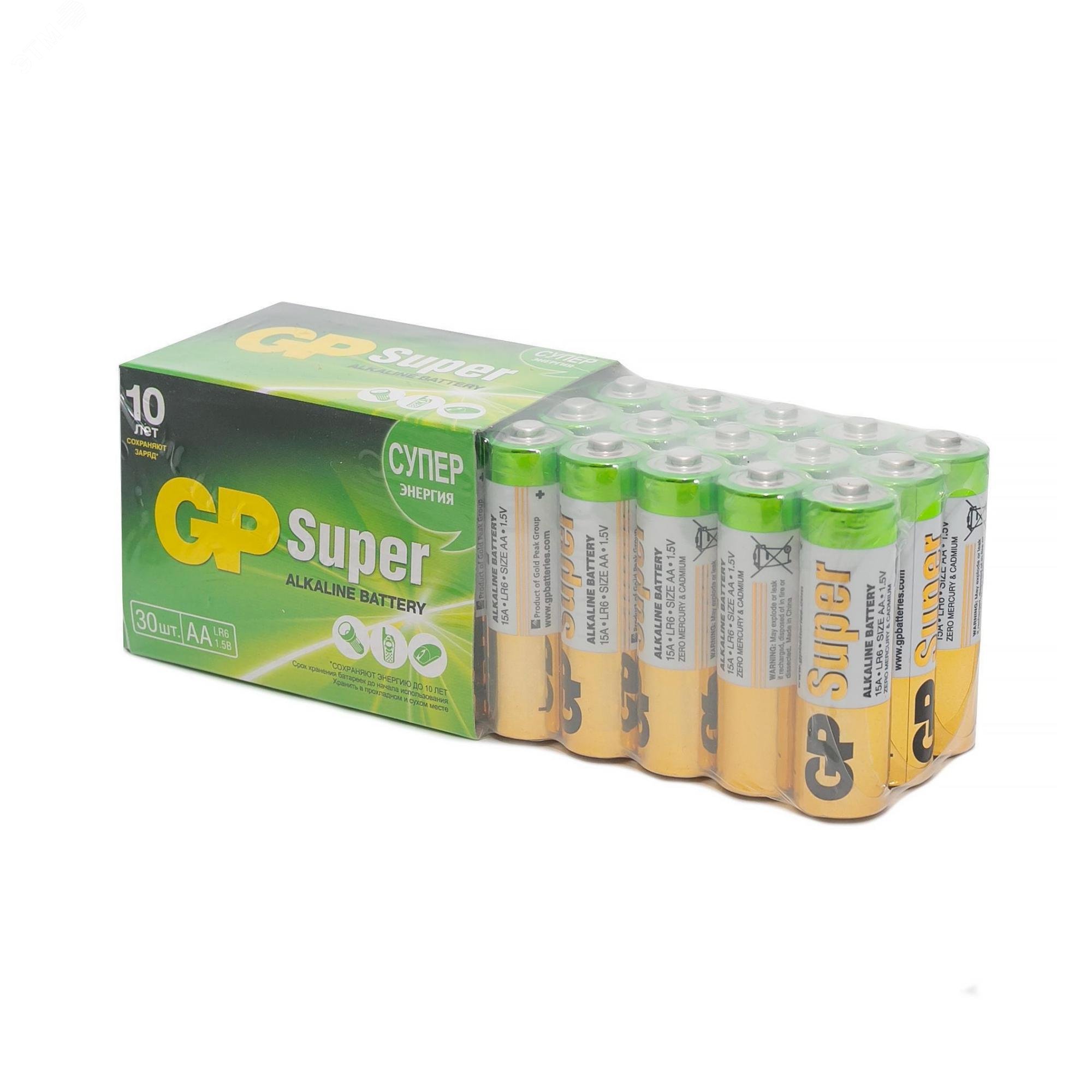 Изображение товара Батарейка алкалиновая GP Super Alkaline 15А АA (шт)