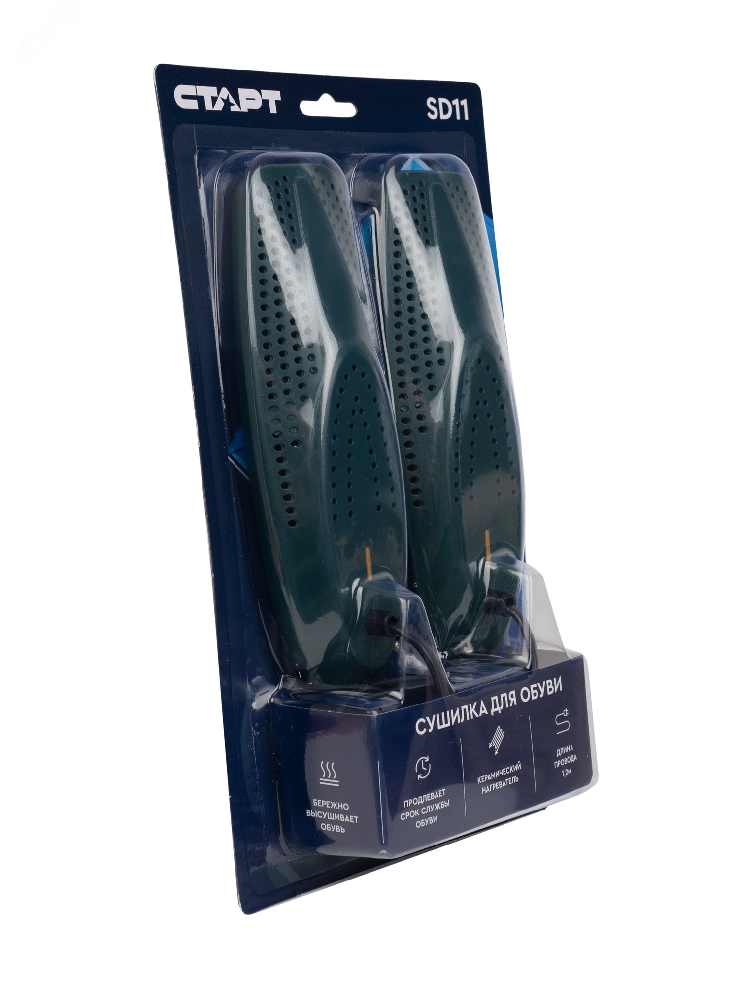 Изображение товара Электрическая сушилка для обуви SD11 СТАРТ 220 В зеленая