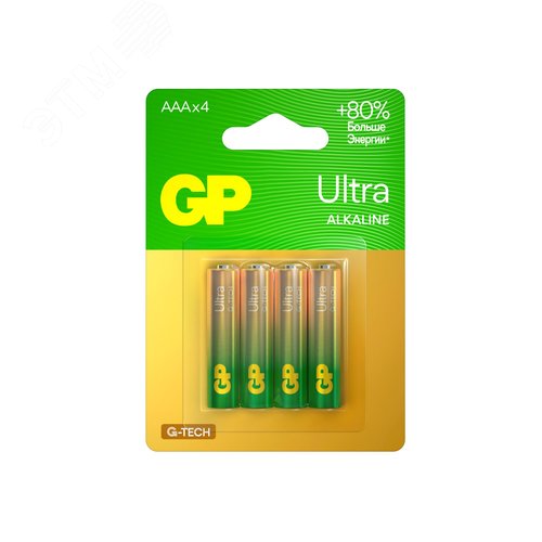 Изображение товара Батарейка алкалиновая GP Ultra Alkaline G-Tech 24А AАA (упак)