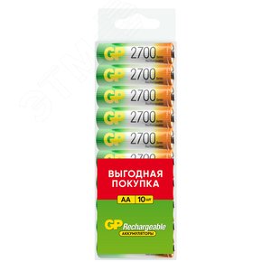 Изображение товара Аккумулятор перезаряжаемый GP 270AAHC АА емкости 2650 (шт)