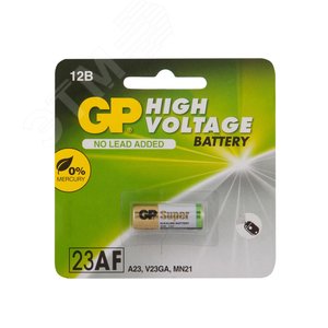 Изображение товара Батарейка высоковольтная 12В GP 23AF - 1 шт. в блистере (шт)