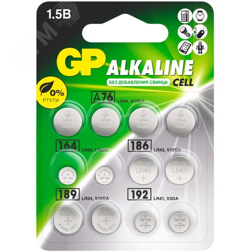 Изображение товара Набор алкалиновых пуговичных батареек (шт)