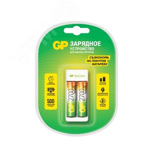 Изображение товара Устройство зарядное Е211 с 2 аккумуляторами АА2700 (шт)