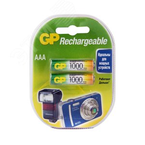 Изображение товара Аккумулятор перезаряжаемый GP 100AAAHC AAA, емкость 930 мАч (шт)