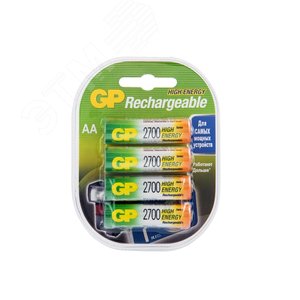 Изображение товара Аккумулятор перезаряжаемый GP 270AAHC AA, емкость 2650 мАч (шт)