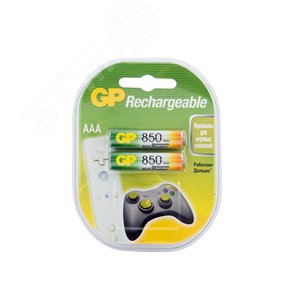 Изображение товара Аккумулятор перезаряжаемый GP 85AAAHC AAA, емкость 850 мАч (шт)
