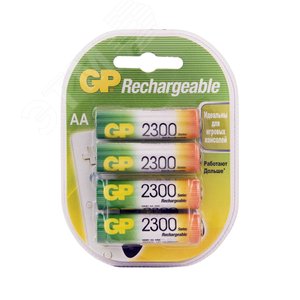 Изображение товара Аккумулятор перезаряжаемый GP 230AAHC AA, емкость 2200 мАч (шт)