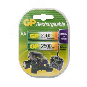 Изображение товара Аккумулятор перезаряжаемый GP 250AAHC AA, емкость 2450 мАч (шт)