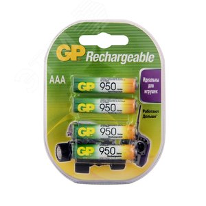 Изображение товара Аккумулятор перезаряжаемый GP 95AAAHC AAA, емкость 950 мАч (шт)