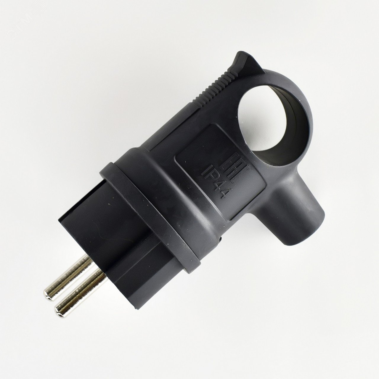 Изображение товара Вилка с ручкой 2P+PE 16 А 220 В каучук Китай