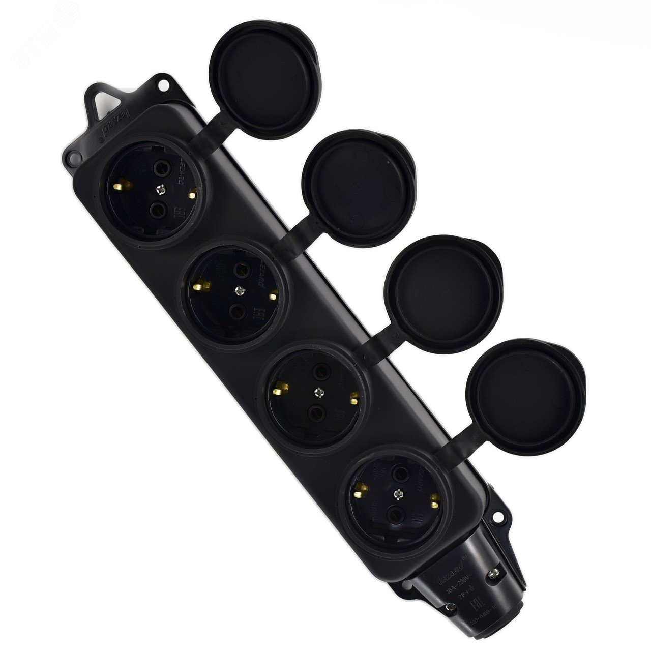 Изображение товара Каучуковая наружная розетка 4м 16А 220-240В IP44 с заземлением