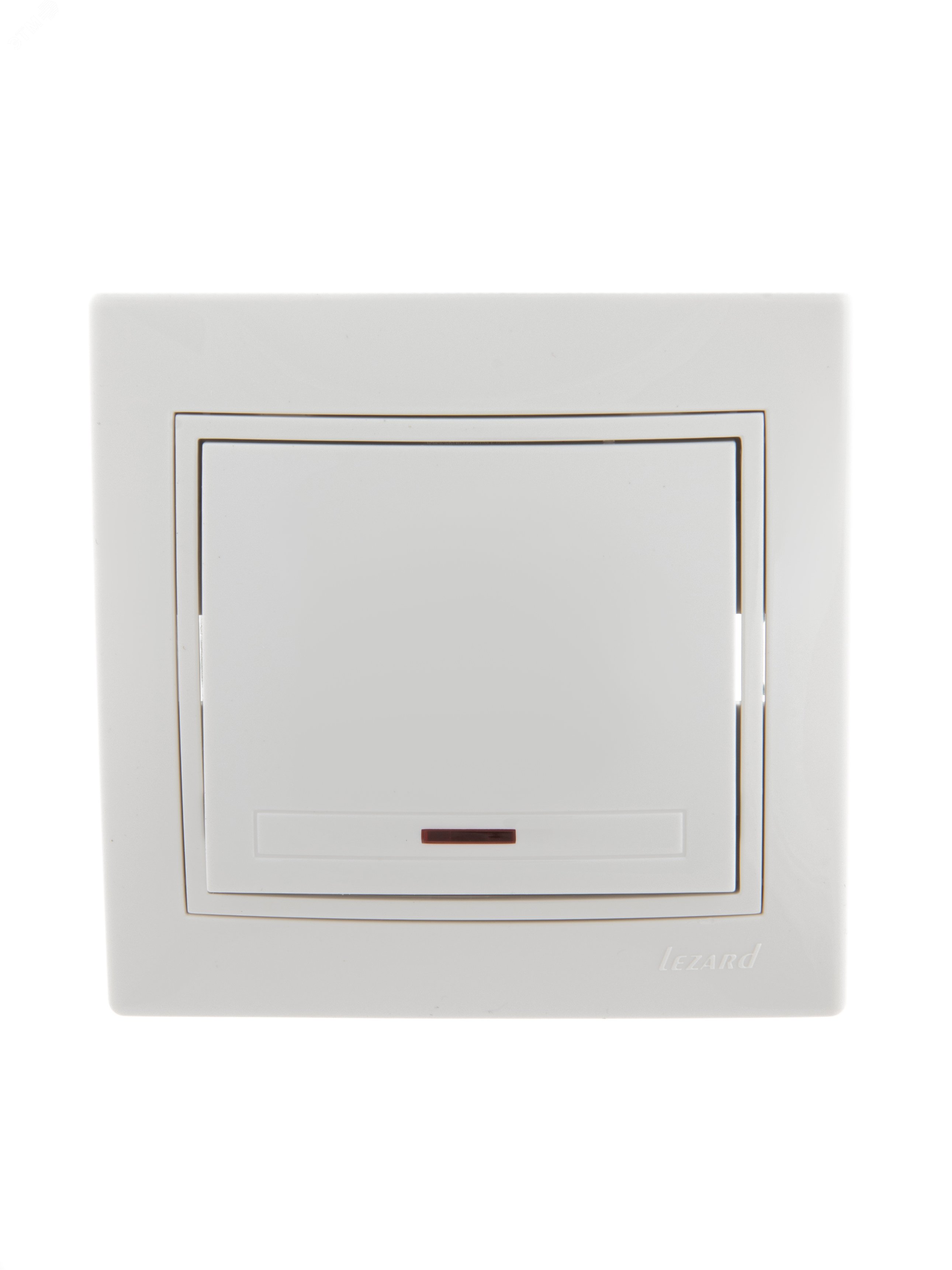 Изображение товара Выключатель одноклавишный с подсветкой серии Mira белый Винтовое крепление