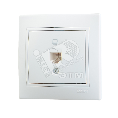 Изображение товара Розетка компьютерная MIRA RJ45 белая Lezard