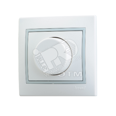 Изображение товара Мира 800Вт светорегулятор белый с серой вставкой скрытый монтаж