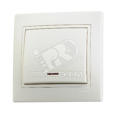 Изображение товара Мира Выключатель 1клавишный кремовый с подсветкой с кремовой вставкой (шт)