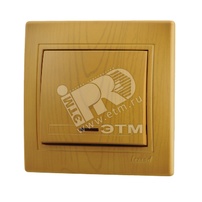 Изображение товара Выключатель одноклавишный с подсветкой Lezard, ольха, модель 701-0701-111