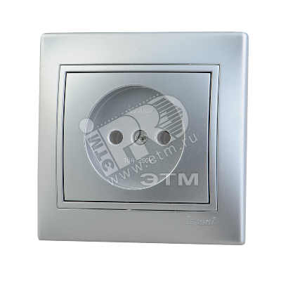 Изображение товара Розетка без заземления металлик серая MIRA скрытая установка 16 А