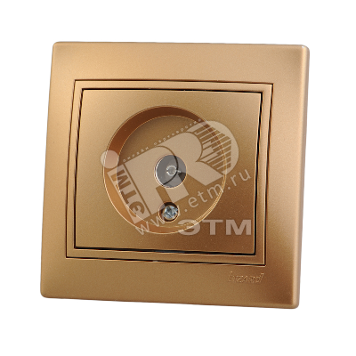 Мира Розетка ТВ проходная металлик золото с вставкой 701-1313-129 Lezard