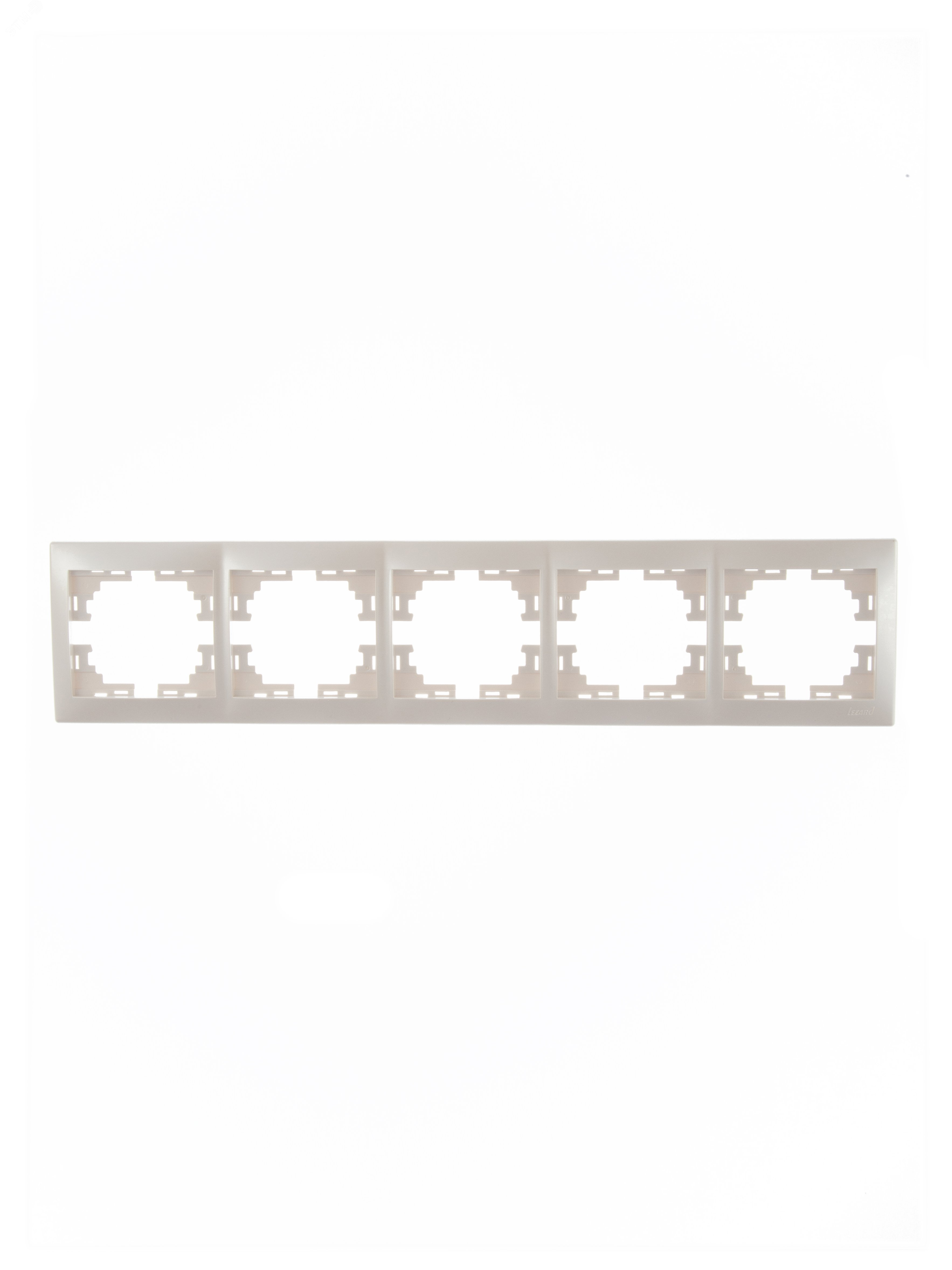 Изображение товара Рамка Мира на 5 постов жемчужно-белая горизонтальная без вставок