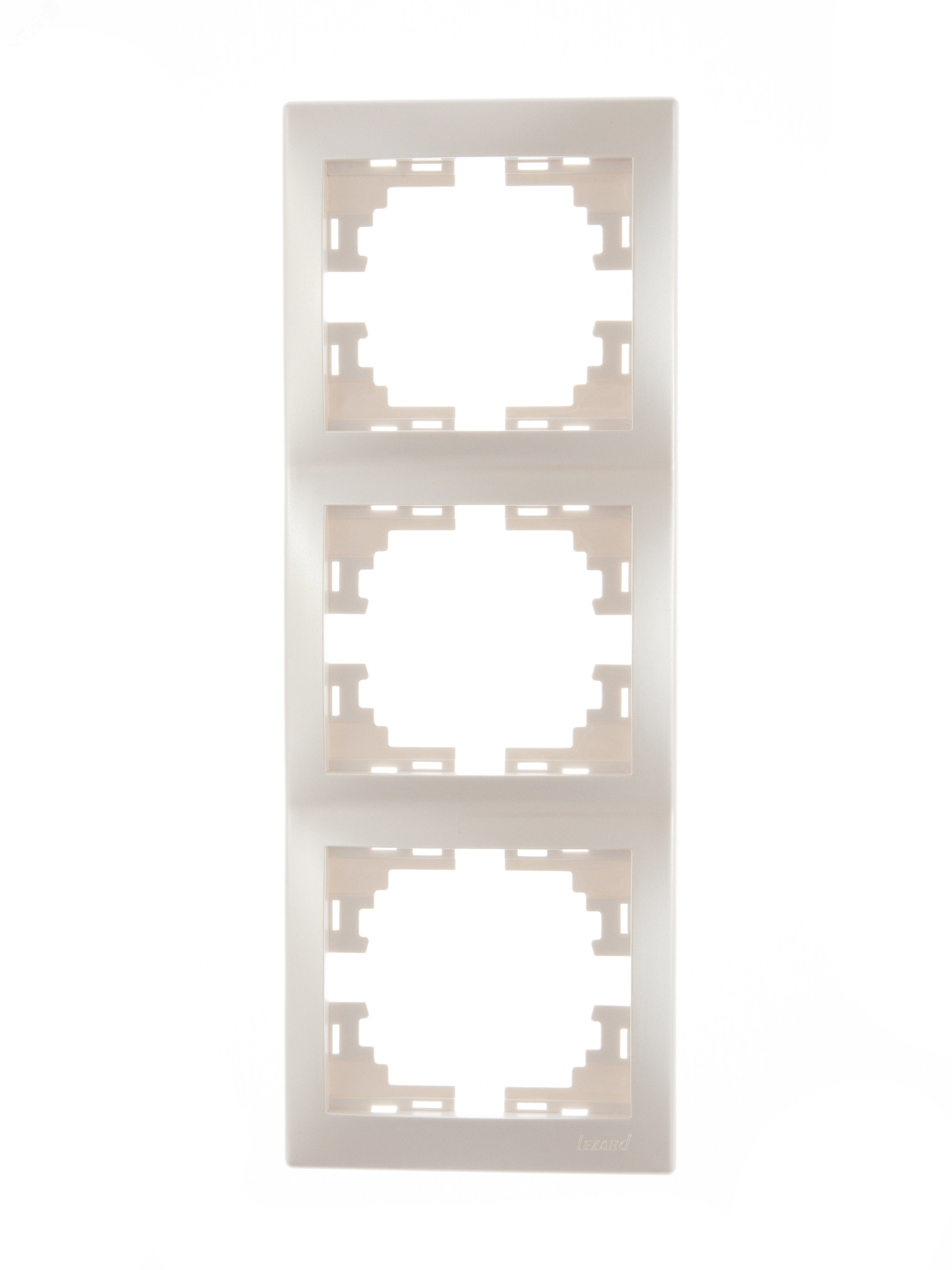 MIRA Рамка 3 поста вертикальная жемчужно-белый    перламут без вставок 701-3000-153 Lezard