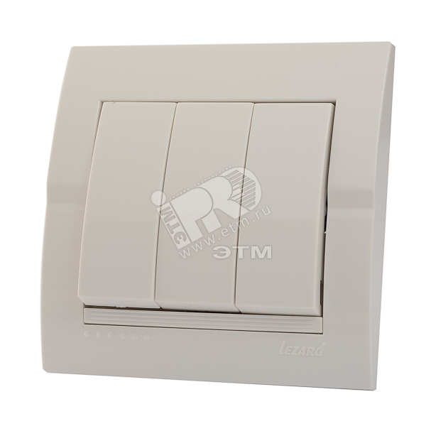 Изображение товара Выключатель бытовой DERIY с 3 клавишами белый серия DERIY